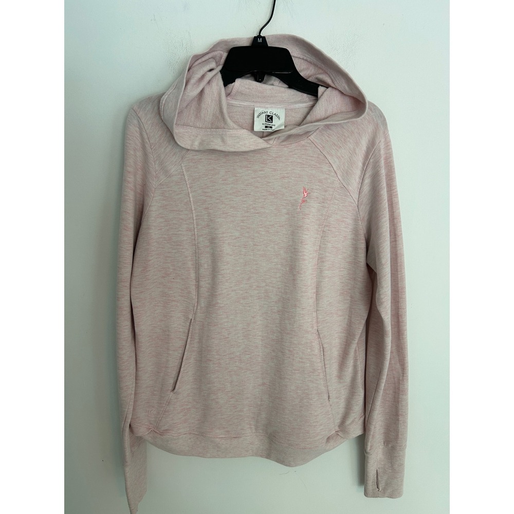 Kate Lord Instant Classic Pink Space Dye Hoodie Pullover Thumbholes Womens M